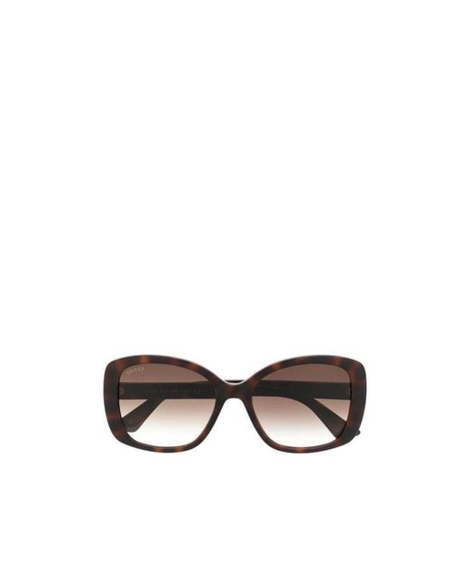 Gucci White Eyewear Oversized Square Sunglasses