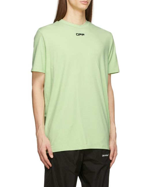 Off-White c/o Virgil Abloh Green Logo-Print Arrows T-Shirt for men
