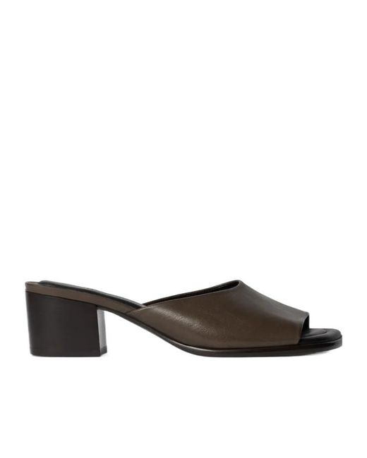 Lemaire Brown Block Heel Slip-On Sandals