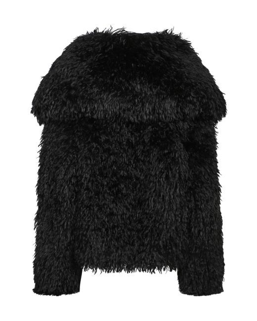 Amen Black Textured Shaggy Jacket
