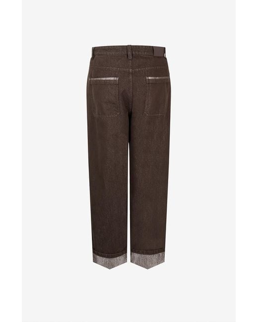 Brunello Cucinelli Brown Belt Loop Jeans