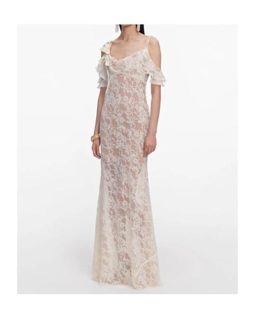Self-Portrait Multicolor Floral Lace Maxi Dress