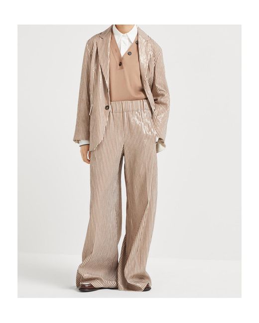 Brunello Cucinelli Brown V-Neck Buttoned Jumper