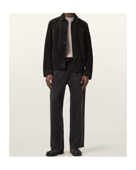AllSaints Black Suede Nates Jacket for men