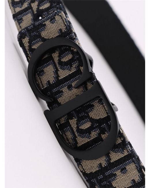 Dior Black Homme Oblique Reversible Belt for men