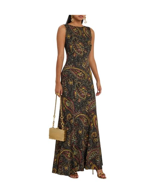 Etro Natural Paisley-Jacquard Fine-Knit Maxi Dress