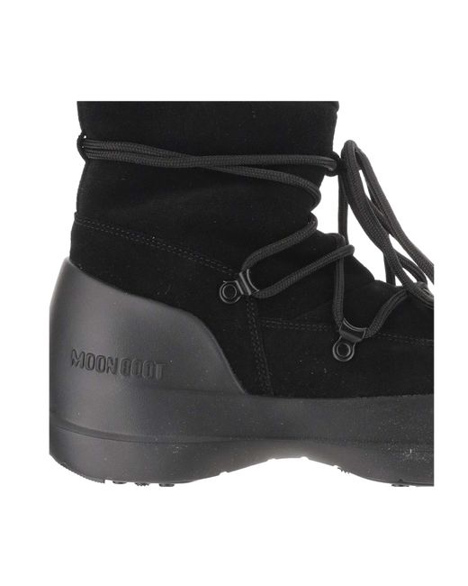 Moon Boot Black Luna Logo Embossed Boots