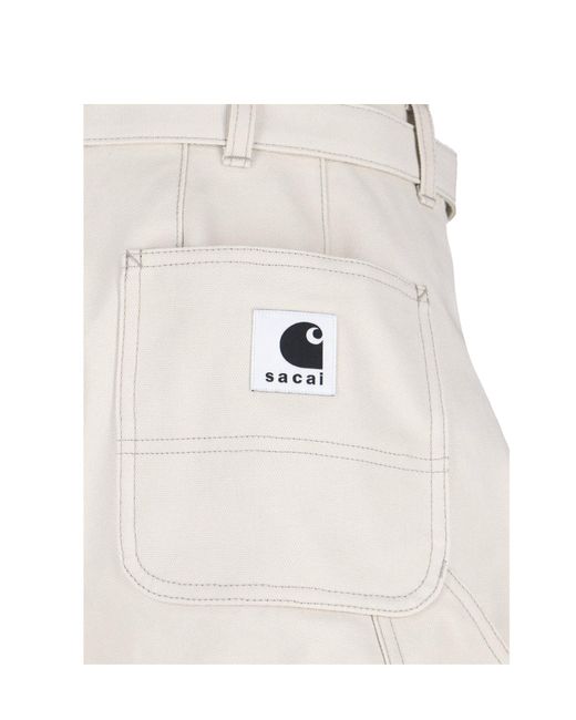 Sacai White X Carhartt Wip Duck Pants for men