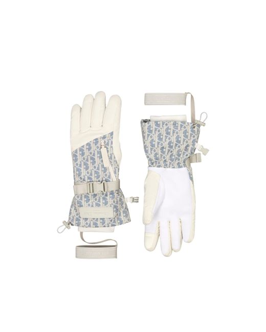 Dior White Oblique Ski Gloves