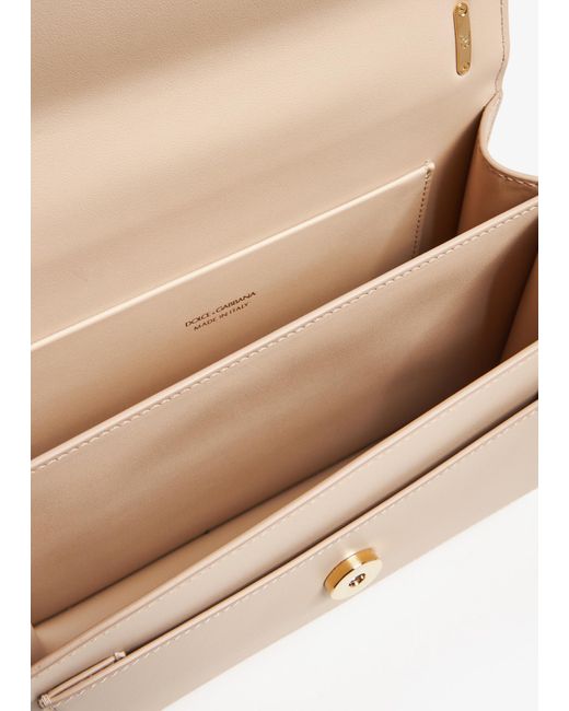 Dolce & Gabbana Natural Dg Logo Plaque Crossbody Bag