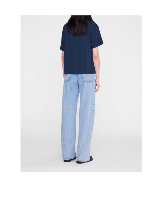Anine Bing Blue Short-Sleeved T-Shirt