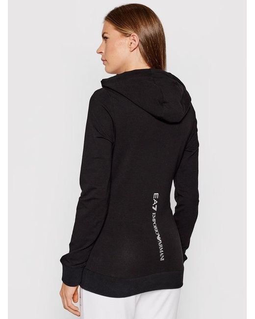 EA7 Black Logo-Print Hoodie