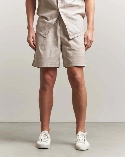 Boss Natural Drawstring-Detail Checked Shorts for men