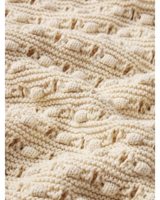 FRAME Natural The Bauble Open-Knit Mini Dress