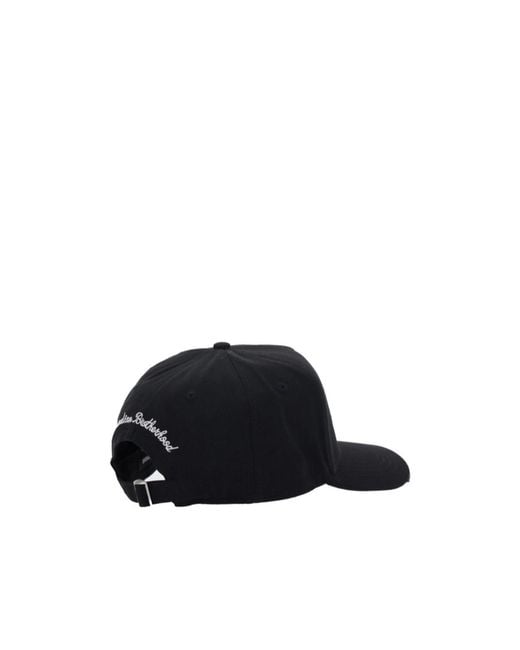 DSquared² Black Logo Embroidered Baseball Cap for men