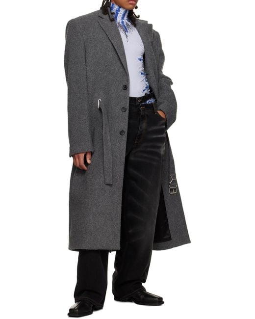 Y. Project Black Washed-Effect Wide-Leg Jeans for men