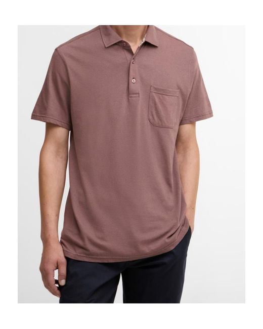 Barbour Pink Short-Sleeved Polo Shirt With Patch Pockets for men