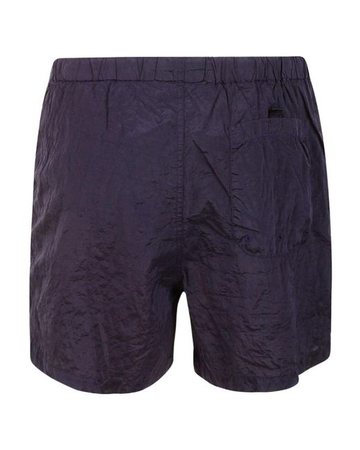 Stone Island Blue Logo Patch Drawstring Swim Shorts for men
