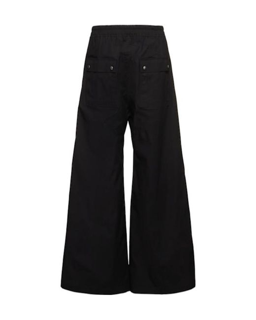 Rick Owens Black Wide Belas Cotton Pants for men