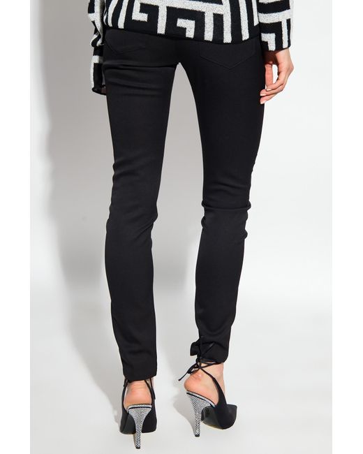 Balmain Blue Button-Detail Slim-Fit Trousers