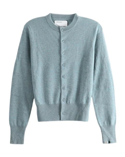 Extreme Cashmere Blue Long-Sleeve Single-Breasted Cardigan for men