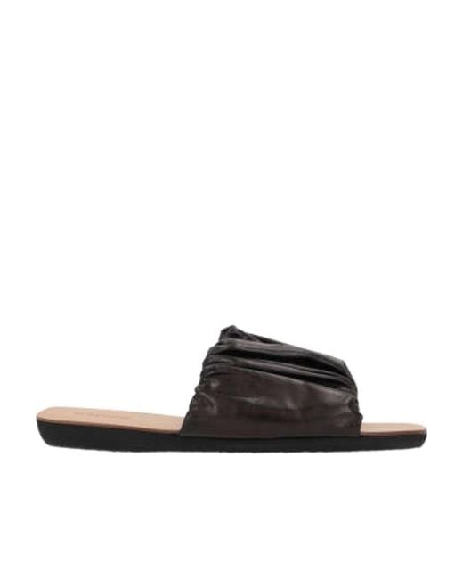 Jil Sander Black Gathered-Detailed Open-Toe Slides