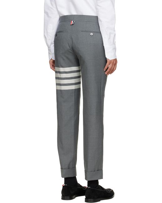 Thom Browne Gray 4-Bar Tailored Cropped Pants