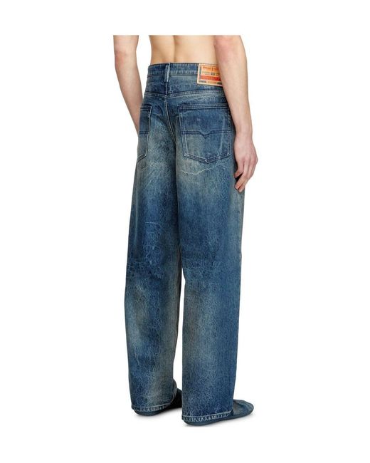 DIESEL Blue 2001 D-Macro Wide Leg Jeans for men
