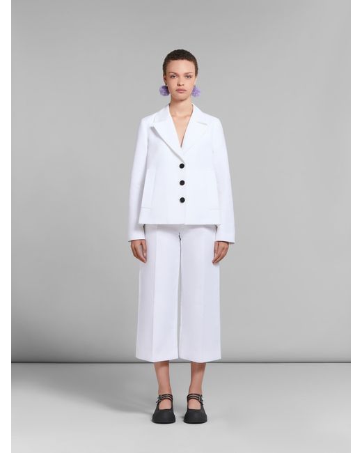 Marni White Flared Blazer