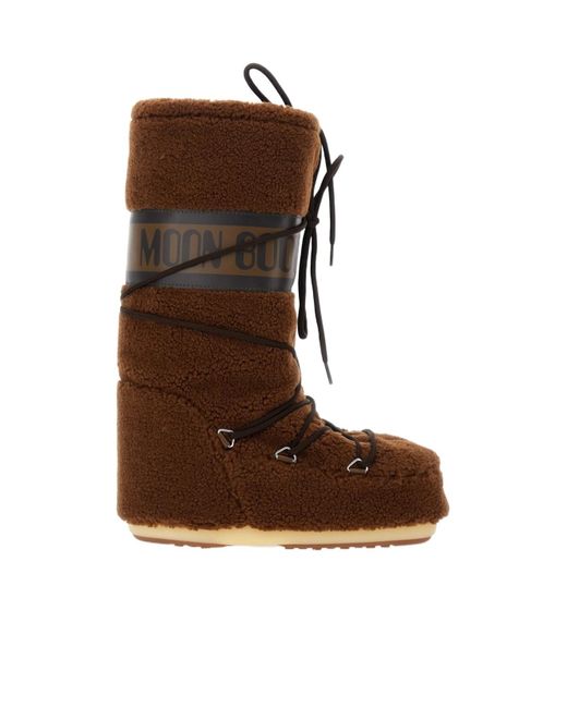 Moon Boot Brown Shearling Boots