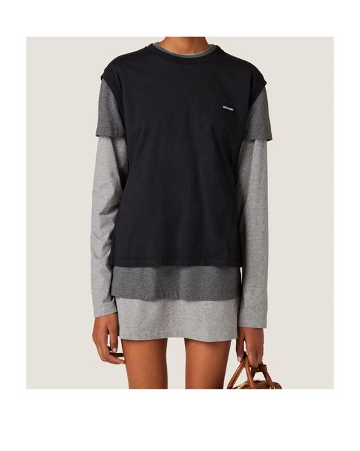 Miu Miu Black Set Of 3 Jersey T-Shirts