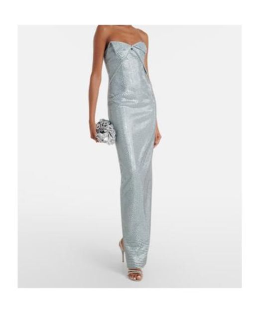 Roland Mouret Gray Origami Diamanté Corset Gown