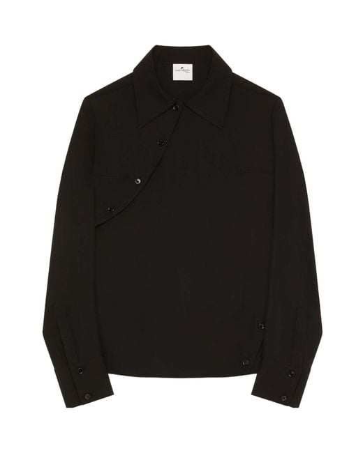Courreges Black Courrèges Long-Sleeved Buttoned Shirt