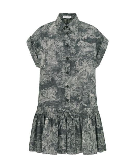Dior Gray Iviera Short Shirtdress