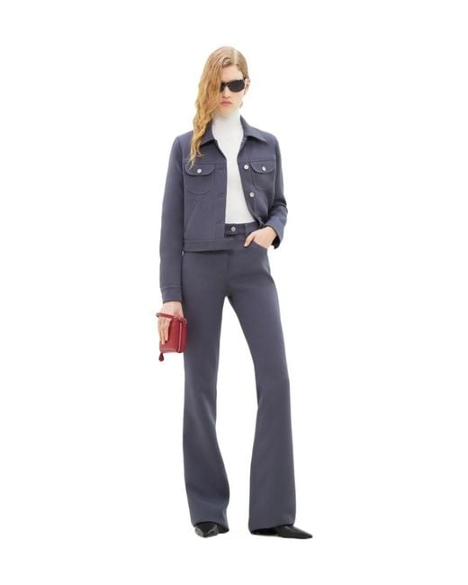 Courreges Blue Twill Casual Trousers