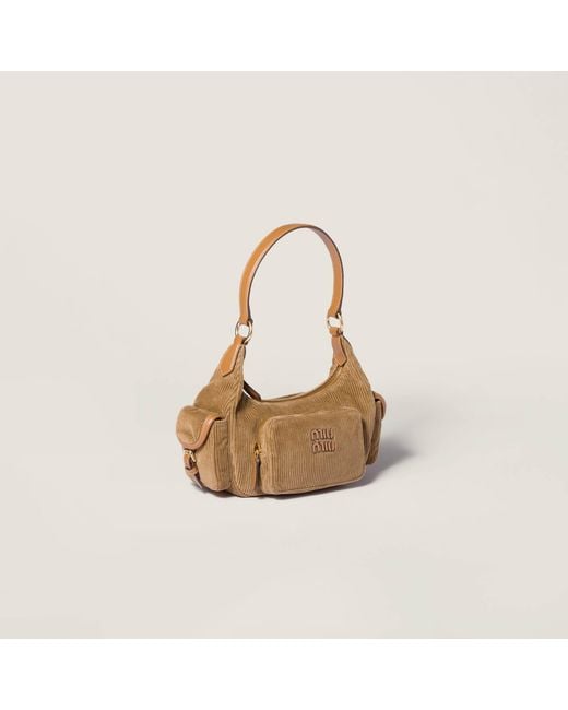 Miu Miu Brown Corduroy Pocket Bag