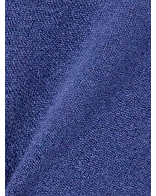 Saint Laurent Blue Roll Neck Straight Hem Jumper