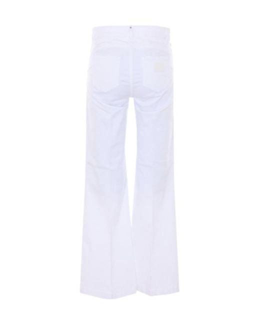 Liu Jo White Button-Detail Flared Jeans
