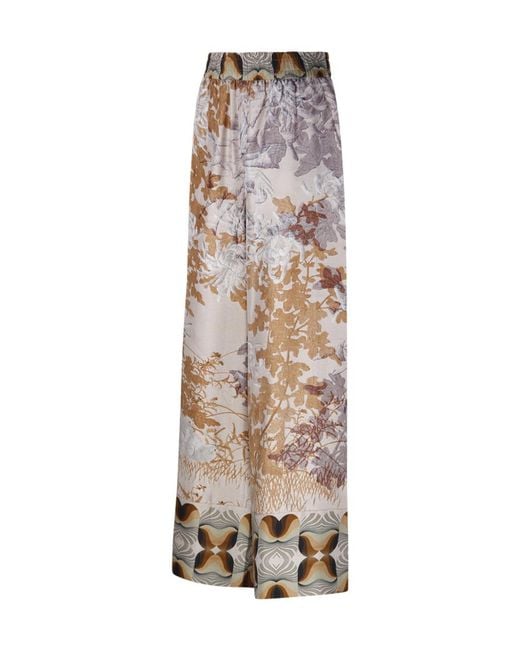 Pierre Louis Mascia Natural Cialda Floral-Print Trousers