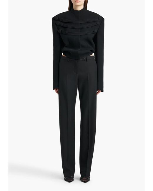 Khaite Black York Jacket With Cord Embroidery