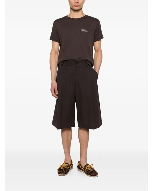 A.P.C. Brown Logo-Detail T-Shirt for men