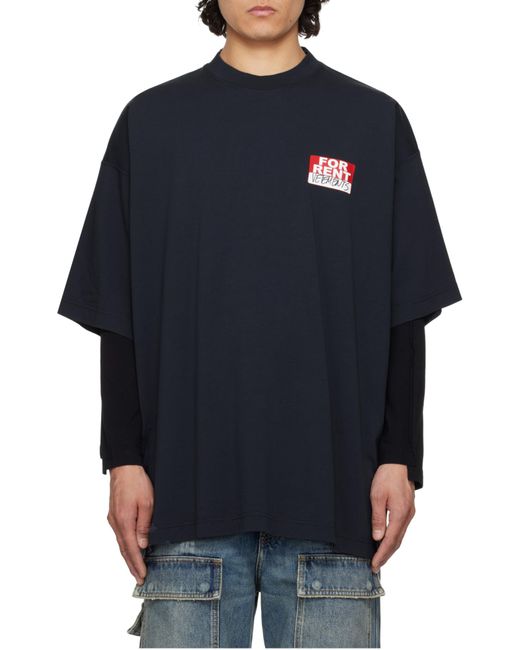 Vetements Blue 'For Rent' Oversized T-Shirt for men
