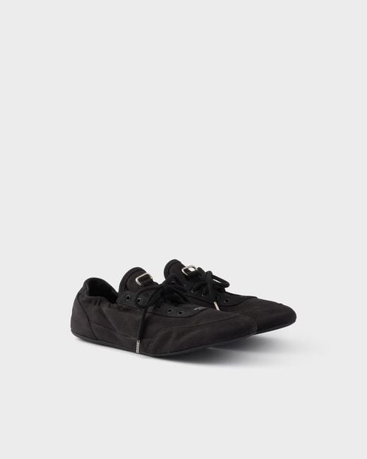 Prada Black Collapse Lace-Up Sneakers