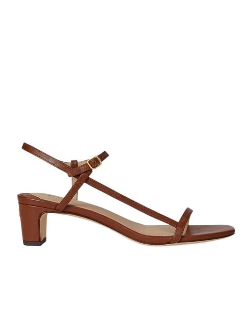 Ralph Lauren Brown Lainee Real Leather Heeled Sandals