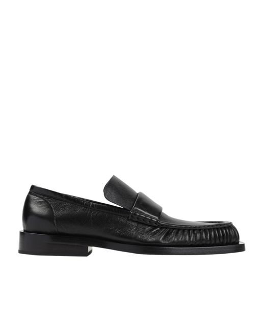 Jil Sander Black Square Toe Slip-On Loafers for men