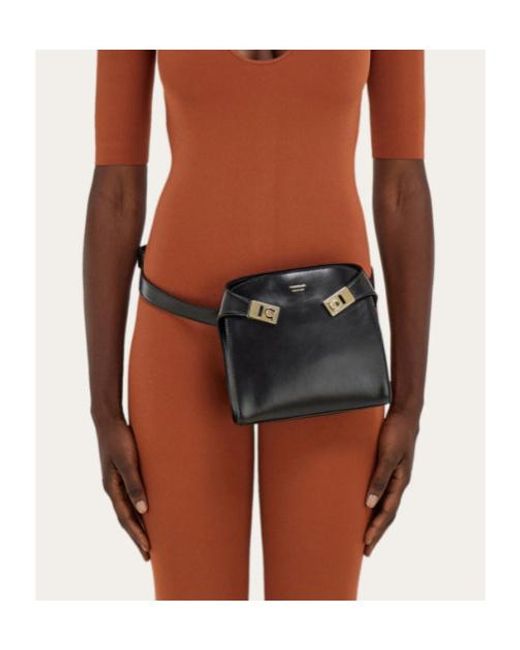 Ferragamo Black Ferragamo Hug Logo Printed Belt Bag
