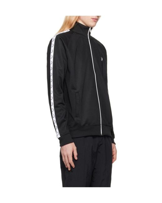 Fred Perry Black Logo Zipper Jacket for men
