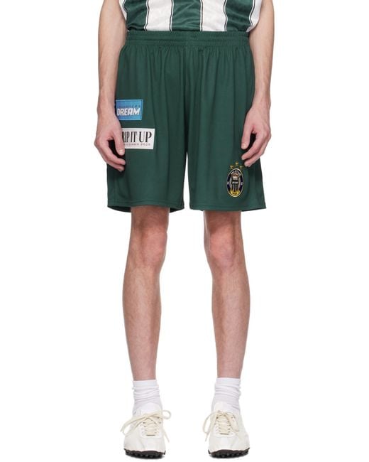 Martine Rose Green Elastic Waist Shorts for men