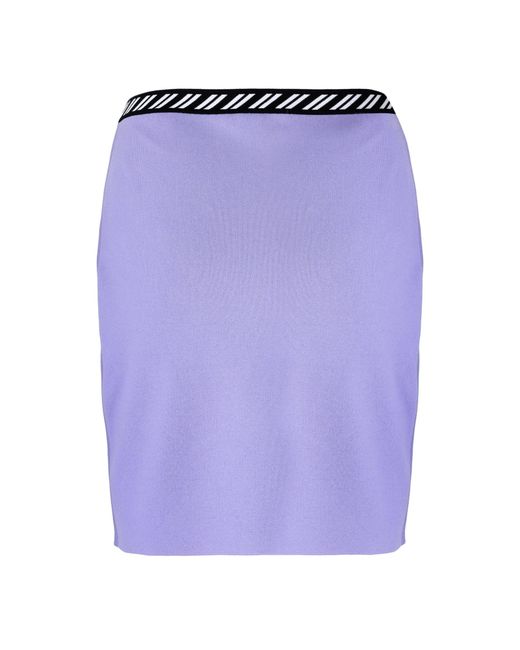Versace Blue Knit Mini Pencil Skirt