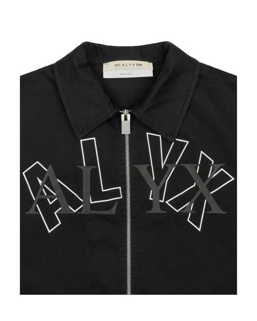 1017 ALYX 9SM Logo Short-Sleeve Zip Shirt in Black for Men | Lyst